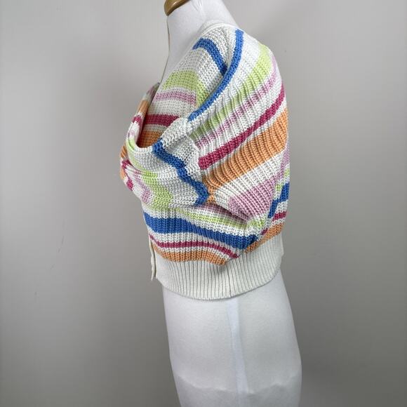 Jessica Simpson Rainbow Cropped Button Front Cardigan M - Picture 2 of 14